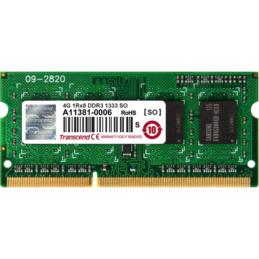4GB RAM / TECHNOLOGY: DDR3- RAM / MEMORY SPEED: 1333- RAM FORM FACTOR: SO-DIMM