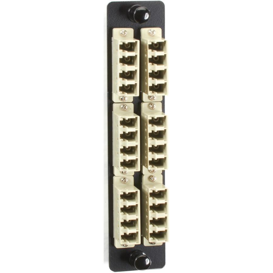 HIGH-DENSITY MULTIMODE FIBER ADAPTER PANEL - CERAMIC SLEEVE, (12) LC DUPLEX, BEI