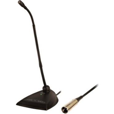 GOOSENECK MICROPHONE, ATTACHED DESKTOP BASE, WITHOUT MICROPHONE CARTRIDGE, LENGT