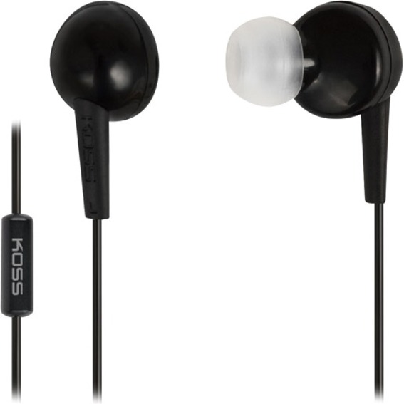 Koss KEB6IK Black Wired Earbuds with Mic | In-Ear, 3 Cushion