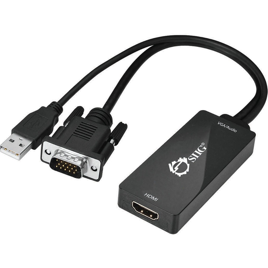 AUDIO SUPPORT PORTABLE VGA & USB AUDIO TO HDMI CONVERTER CONVERTS VGA OUTPUT TO