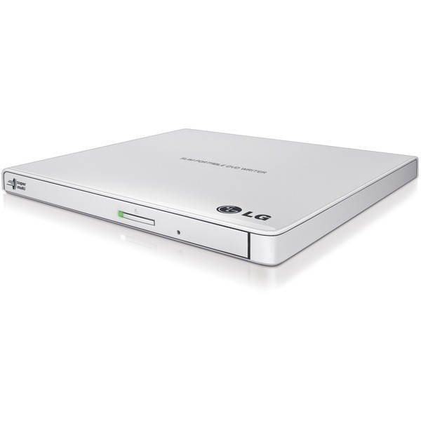 LG Storage GP65NW60 External Slim DVDRW, 8X DVD, 24X CD, Retail, White