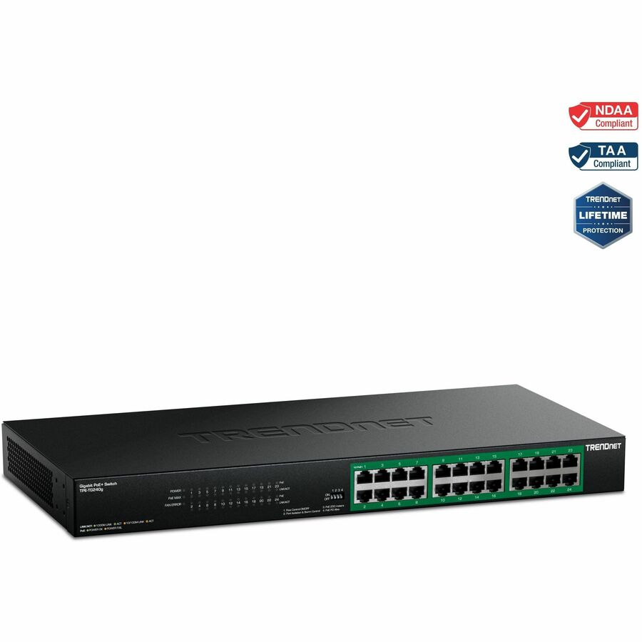 24-PORT GREENNET GIGABIT POE+ SWITCH (370W)