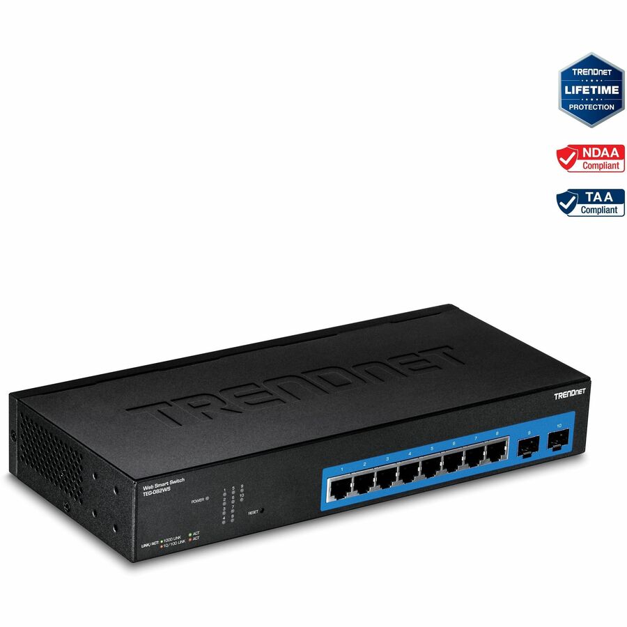 8 PORT GIGABIT WEB SMART SWITCH, 10/100/1000 MBPS, SFP, RACK MOUNTABLE, FANLESS