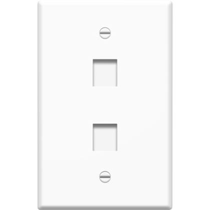 10 PK JUMBO WALL PLATE, 2-PORT, WH