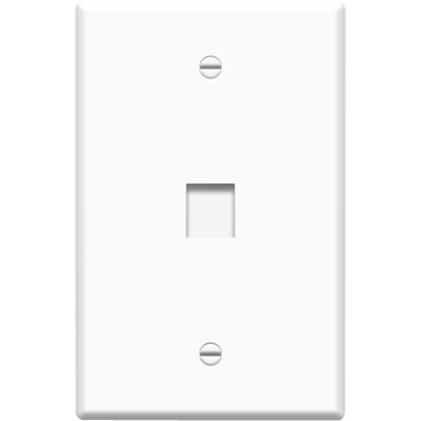 10 PK JUMBO WALL PLATE, 1-PORT, WH