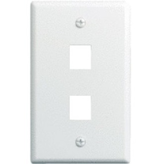 10 PK 1 GANG WALL PLATE, 2-PORT, WH