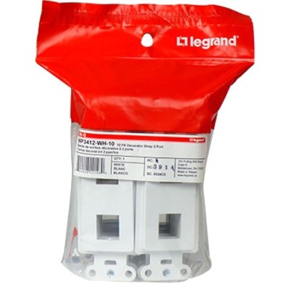 10 PK DECORATOR STRAP 2-PORT, WH