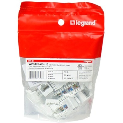 KEY: 10 PK QC CAT 6 RJ45 INSERT, WH