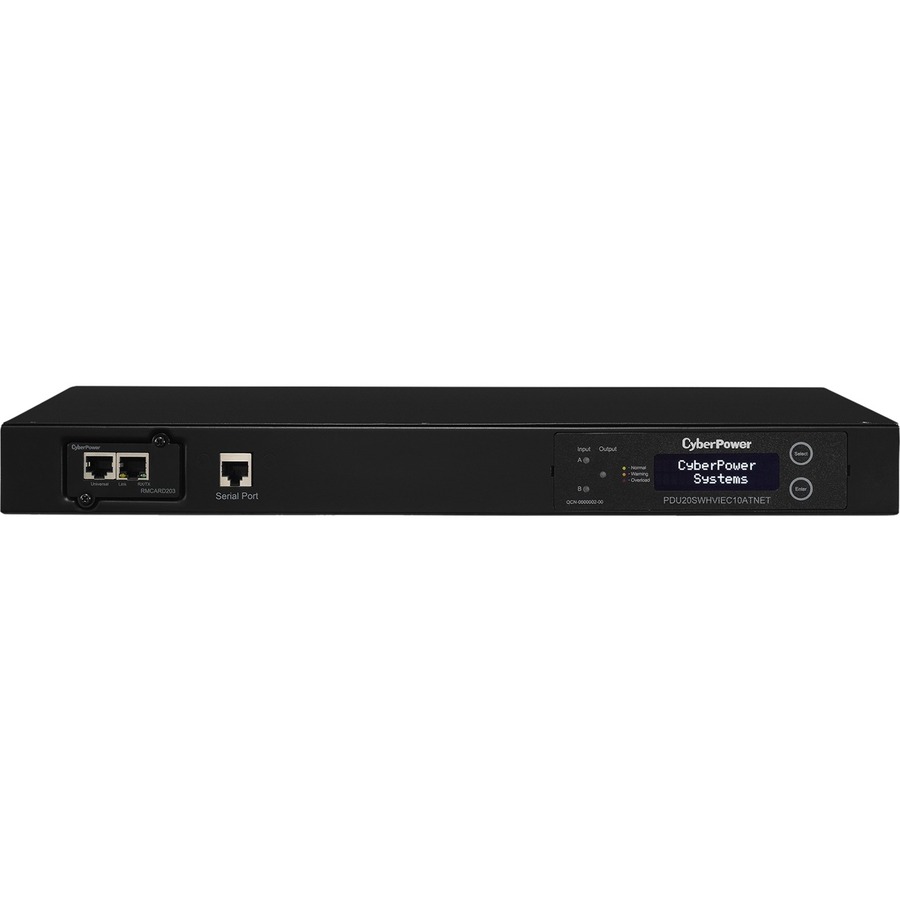 200-240V 1U LCD (2) IEC C20 PLUGS 10FT CORDS 10R OUTLETS (8) IEC C13 / (2) IEC C