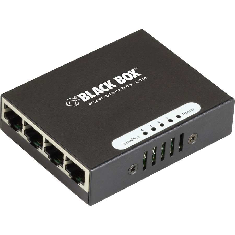 THE BLACK BOX LGB304A IS A COMPACT GIGABIT ETHERNET SWITCH WITH FOUR 10/100/1000