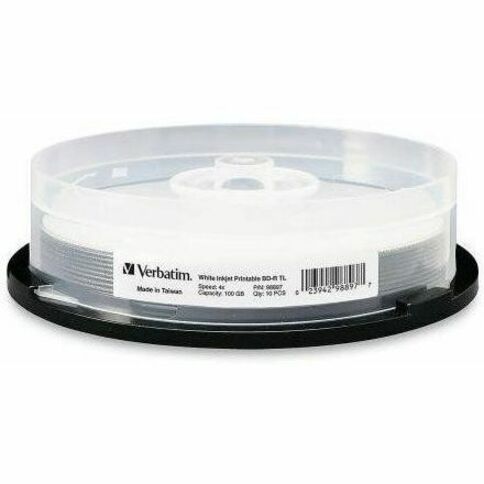 VERBATIM BDXL 100GB 4X WHITE INKJET HUB PRINTABLE-10PK SPINDLE