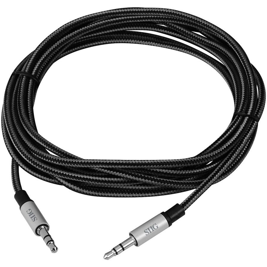 AUDIO SUPPORT WOVEN FABRIC BRAIDED MALE TO MALE 3.5MM CABLE CONNECTIVITY 3.5MM A