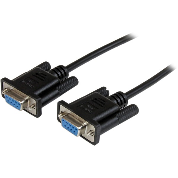 Startech Black DB9 RS232 Serial Null Modem Cable F/F - 2m (SCNM9FF2MBK)