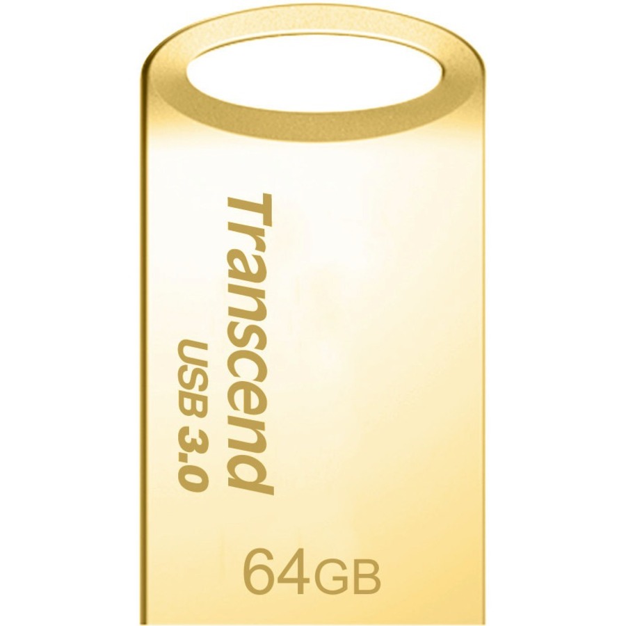 TRANSCEND 64GB JETFLASH 710, GOLD PLATING - DIMENSIONS: 22.4 MM X 12.2 MM X 6 MM