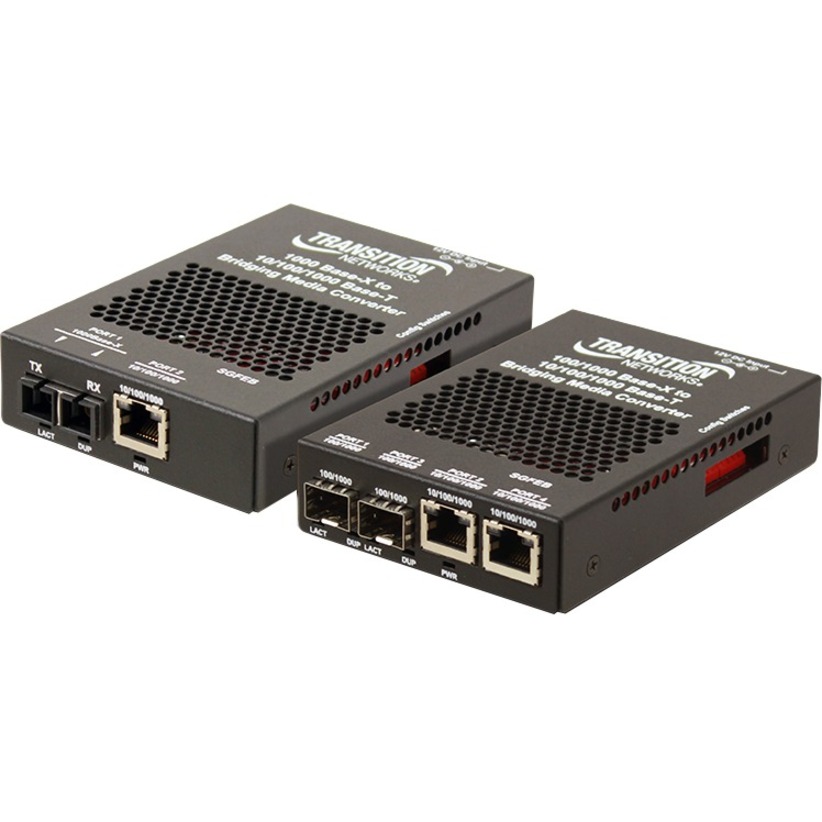Lantronix SGFEB Series 10/100/1000Base-T to 1000Base-SX Multimode SC Media Converter with NA Power Supply