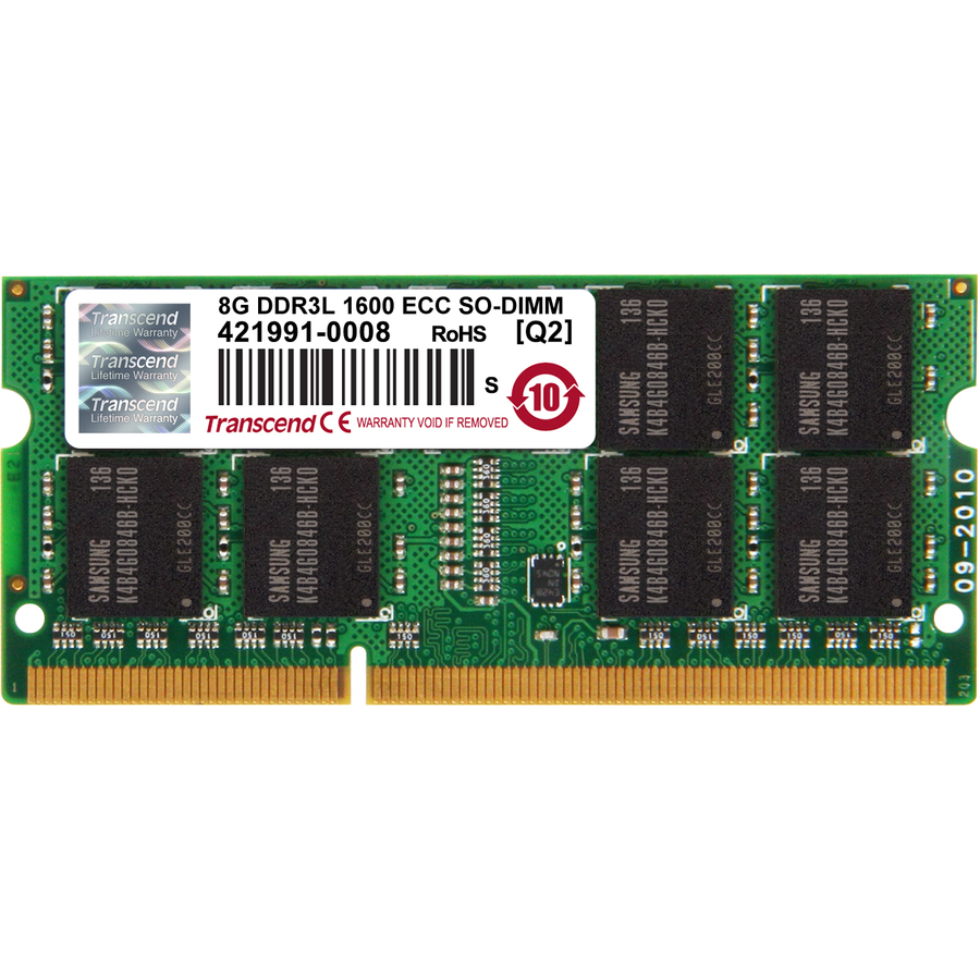 8GB DDR3L 1600 ECC UNBUFFERED SO-DIMM LOW VOLTAGE 1.35V 2RX8 204PIN