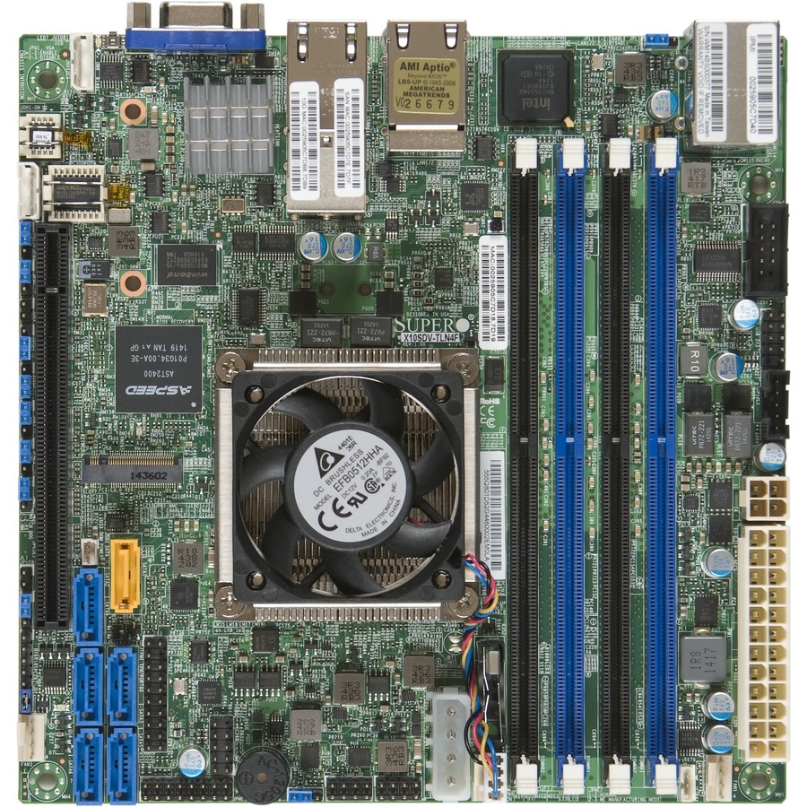 Carte mère serveur Supermicro MBD-X10SDV-TLN4F - Processeur Intel Xeon D-1541 - Socket FCBGA 1667 - Retail Box - Mini-ITX