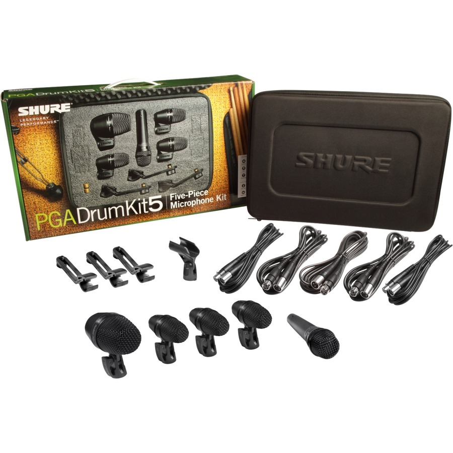 5-PIECE DRUM MIC KIT INCLUDING 1-PGA52, 3-PGA56, 1-PGA57, 1-A25D STAND ADAPTER,