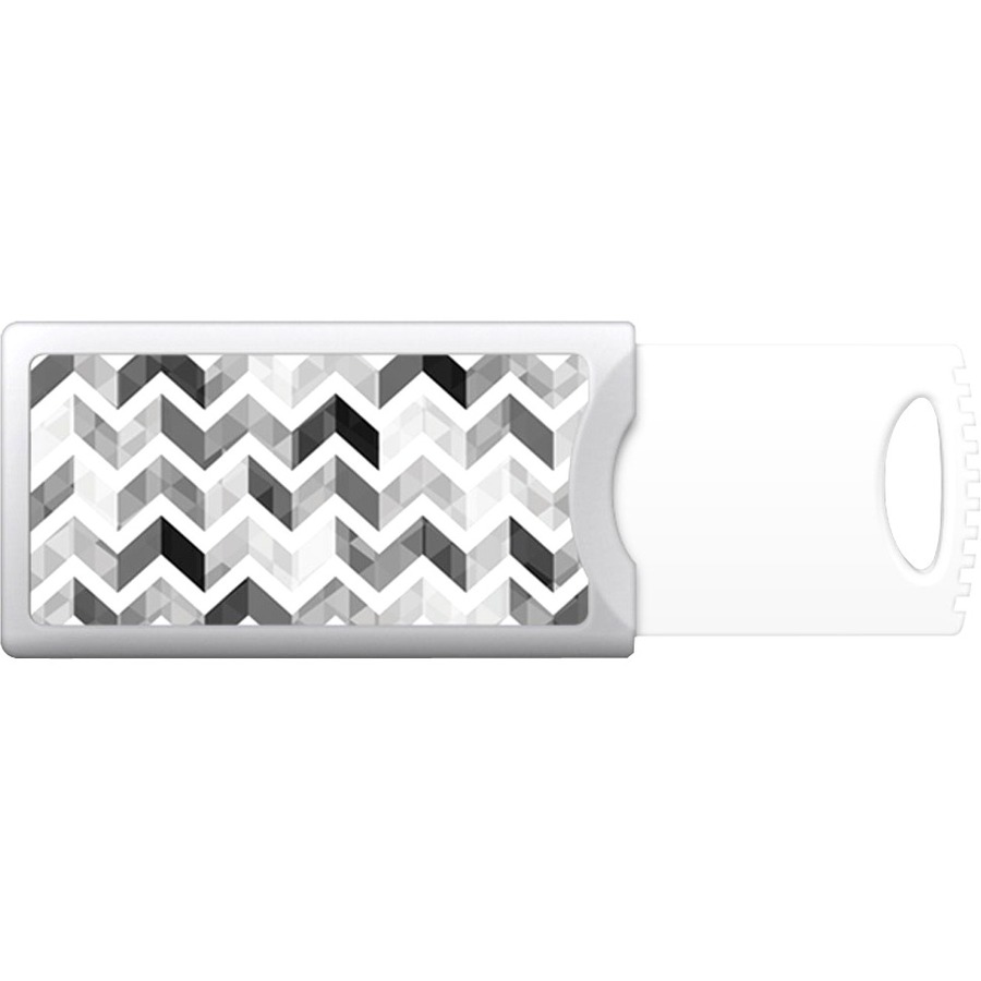 OTM CLASSIC PRINTS PUSH USB FLASH DRIVE, ZIGGY GREY - 8GB