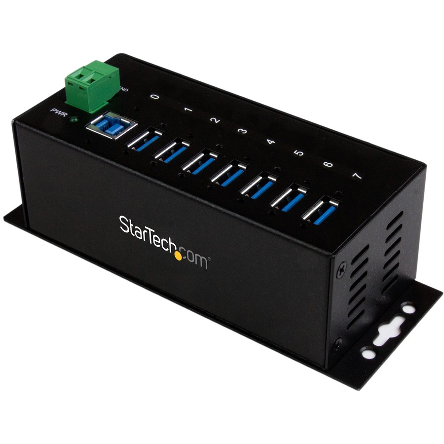 ADD SEVEN USB 3.0 PORTS WITH THIS DIN RAIL OR SURFACE-MOUNTABLE METAL HUB - 15KV