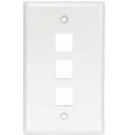 3PORT WALL PLATE, SINGLE GANG, WHITE