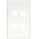 4PORT WALL PLATE, SINGLE GANG, WHITE
