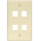 4PORT WALL PLATE, SINGLE GANG, IVORY