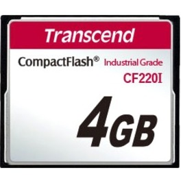 TRANSCEND TS4GCF220I - FLASH MEMORY CARD - COMPACTFLASH CARD - 4GB - 3.3V+/-5%,