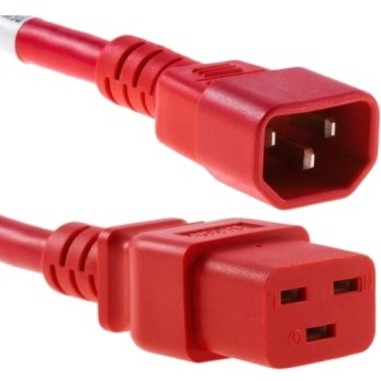 POWER CORD C14 TO C19 15AMP, RED, 3FT