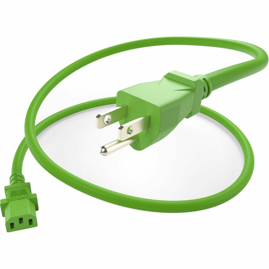 POWER CORD 5-15P TO C13 10AMP GREEN 4FT