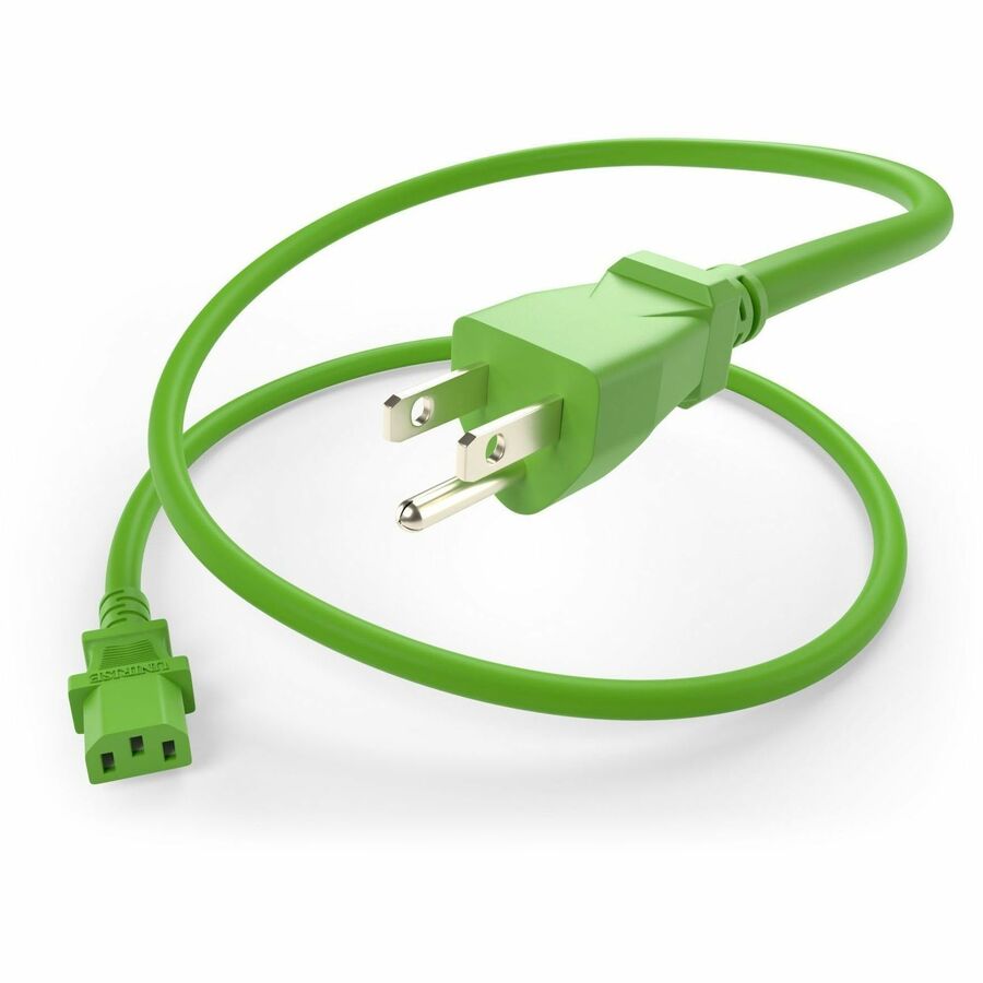 POWER CORD 5-15P TO C13 10AMP GREEN 6FT