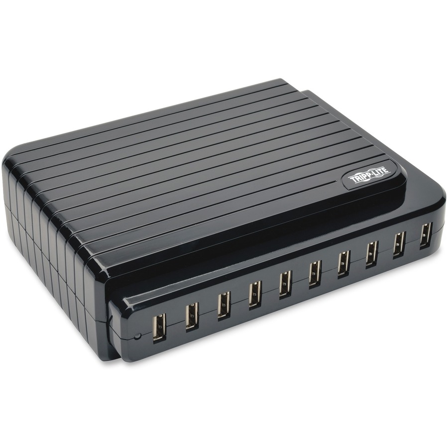 Tripp Lite 10-Port USB Charger - 12 W Output Power - 120 V AC, 230 V AC Input Voltage - 5 V DC Output Voltage - 2.4 A Output Current (U280-010)