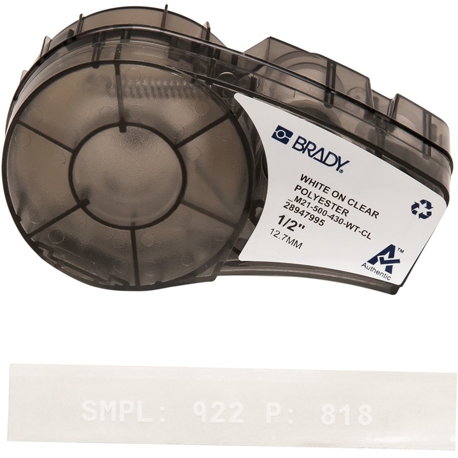 LABEL TAPE - 0.5IN X 21FT - THERMAL TRANSFER - BMP21, BMP21-LAB, BMP21-PLUS, IDP
