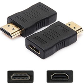 HDMI 1.1 MALE TO HDMI 1.1 FEMALE BLACK ADAPTER FOR RESOLUTION UP TO 1920X1200 (W