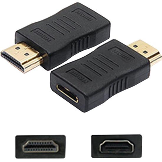 ADDON 5-PACK OF HDMI 1.1 MALE TO HDMI 1.1 FEMALE BLACK ADAPTERS FOR RESOLUTION U