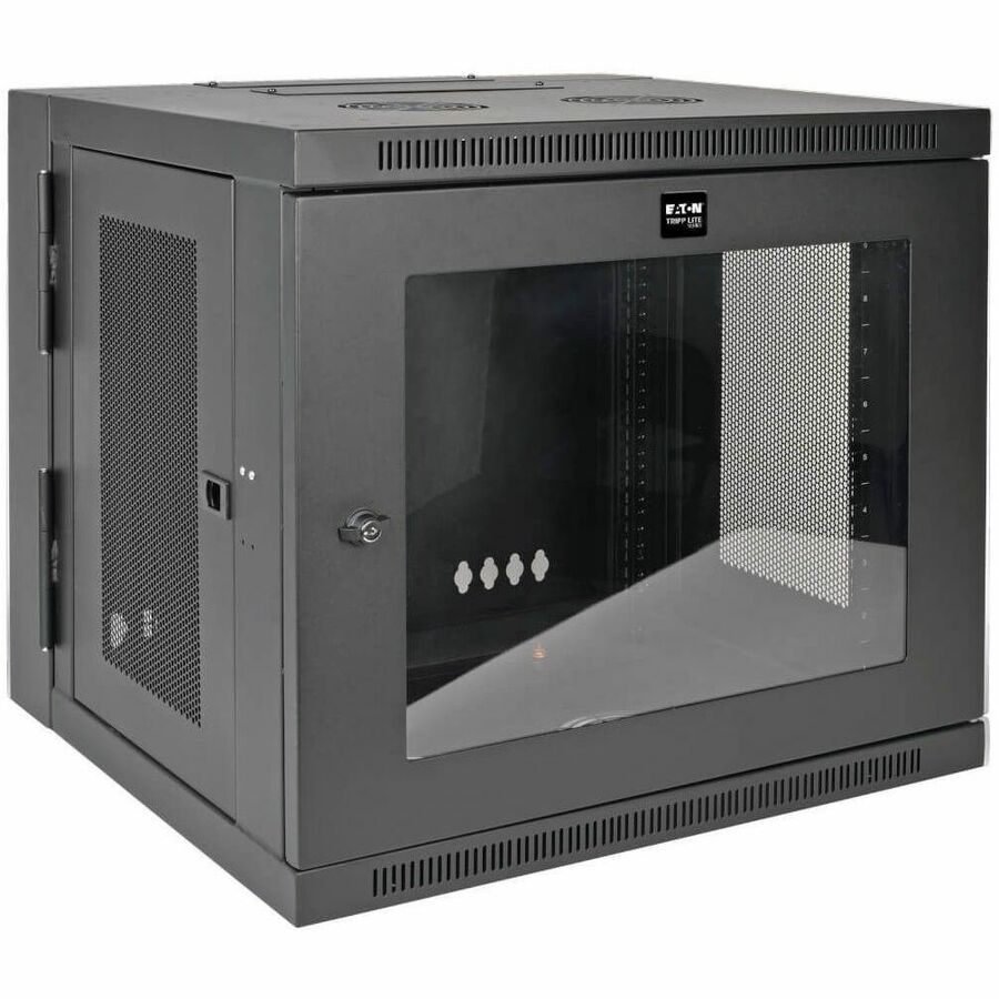 Smartrack 10u Low-Profile Switch-Depth Wall-Mount Small Rack Enclosure, Clear Acrylic Window, Hinged Back