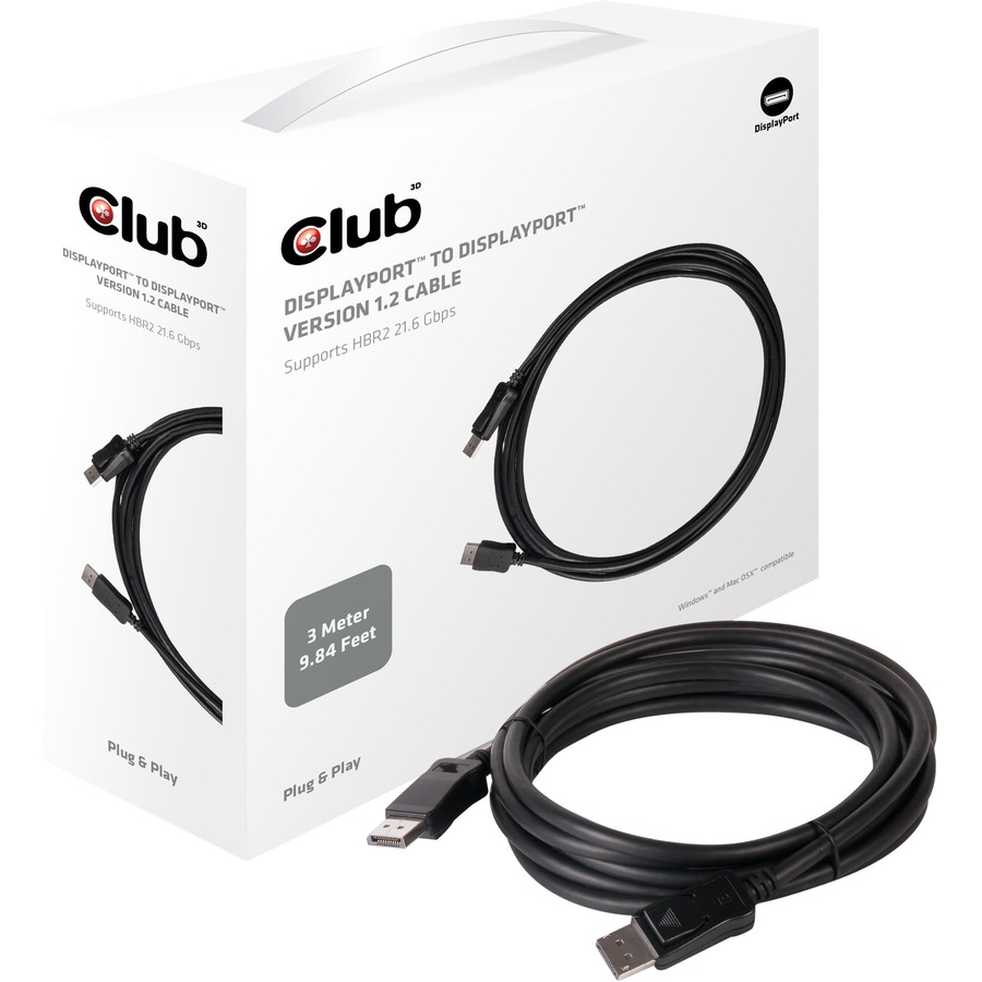 DISPLAY PORT 1.2 MALE TO DISPLAYPORT 1.2 MALE CABLE 3METER/9.84FT 4K 60HZ, DISP