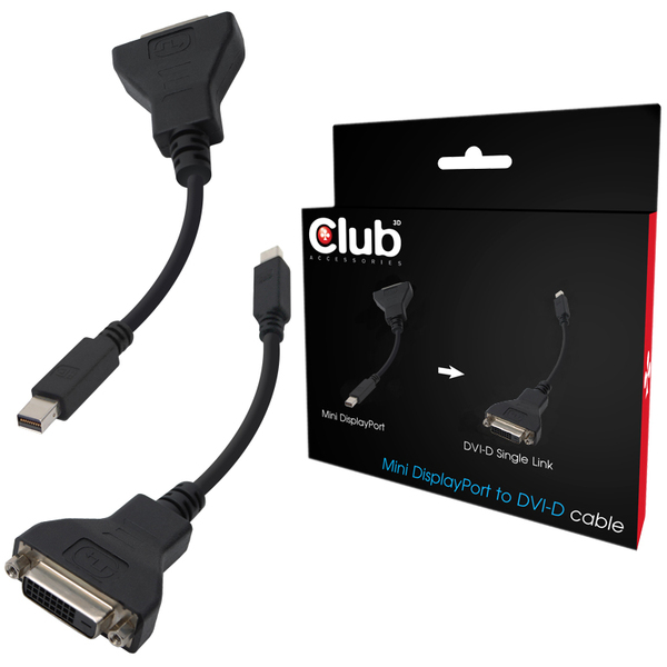 CLUB 3D Mini DisplayPort to DVI-D Single Link Adapter