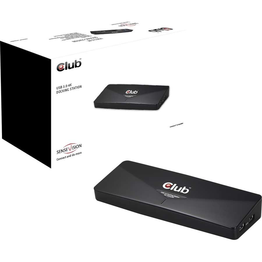 THE CLUB 3D USB 3.2 GEN 1 DOCKING STATION CONSISTS OF MULTIPLE PORTS LIKE, 3X US