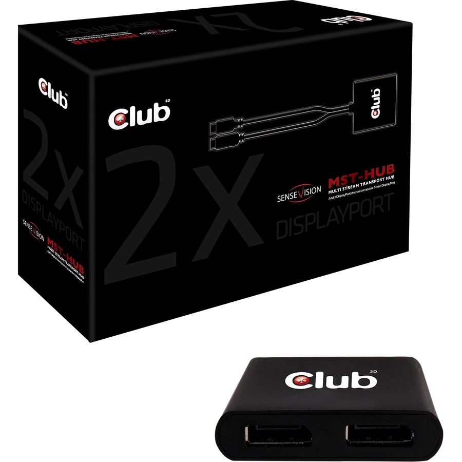 THIS MST HUB SPLITS THE SIGNAL TO 2 INDEPENDENT DP 1.2 DISPLAYS INCLUDES DP TO