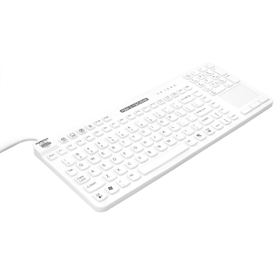REALLYCOOLTOUCH BACKLIGHT KEYBOARD - HYGIENIC WHITE, USB, FULL-SIZE, WATERPROOF,
