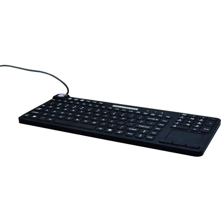 REALLYCOOL TOUCH KEYBOARD - HYGIENIC BLACK, USB, FULL-SIZE, WATERPROOF, SILICONE