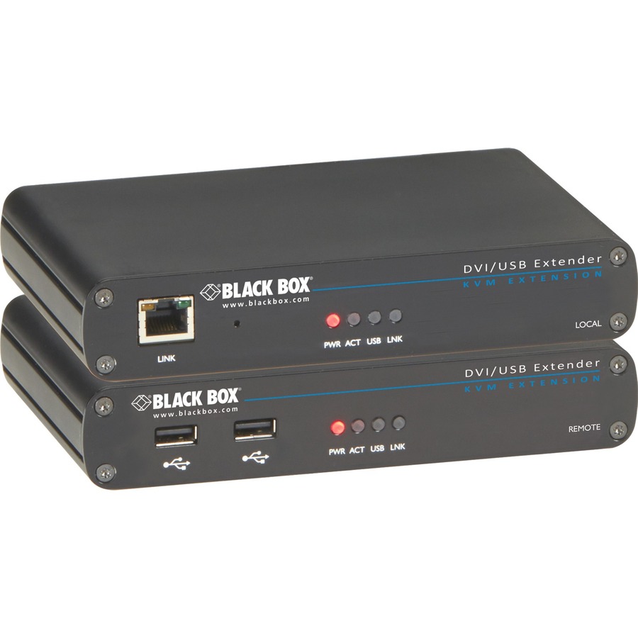 KVM EXTENDER FOR DVI-D, USB 2.0 RS232 & AUDIO OVER CATX SUPPORTS USB 2.0 DEVICES
