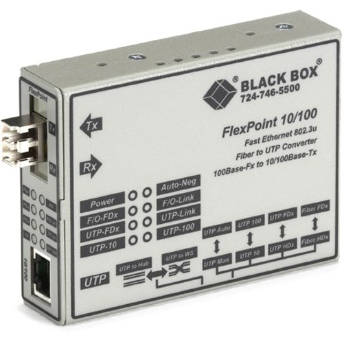 FAST ETHERNET (100-MBPS) MEDIA CONVERTER - 10/100-MBPS COPPER TO 100-MBPS SINGLE
