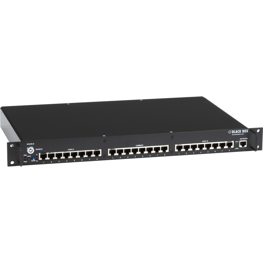 RACKMOUNT GANG SWITCH - 19-IN., 1U, (8) RJ-45 A/B (ALL PINS), NETWORK MANAGEABLE