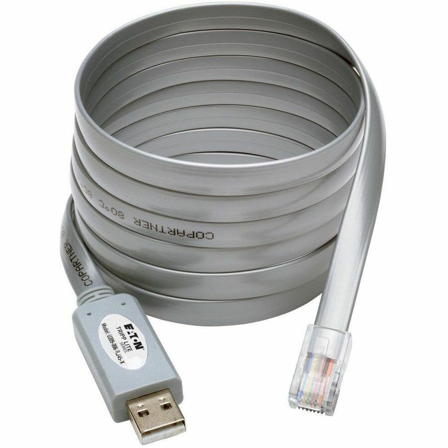 USB-a to RJ45 Serial Rollover Cable (M/M) - Cisco Compatible, 250 Kbps, 6 Ft. (1.83 M), Gray