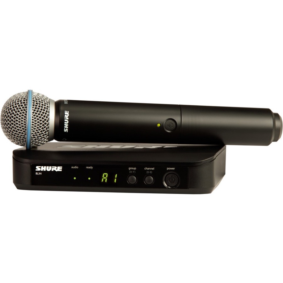 VOCAL SYSTEM WITH (1) BLX4 WIRELESS RECEIVER AND (1) HANDHELD TRANSMITTER WITH B