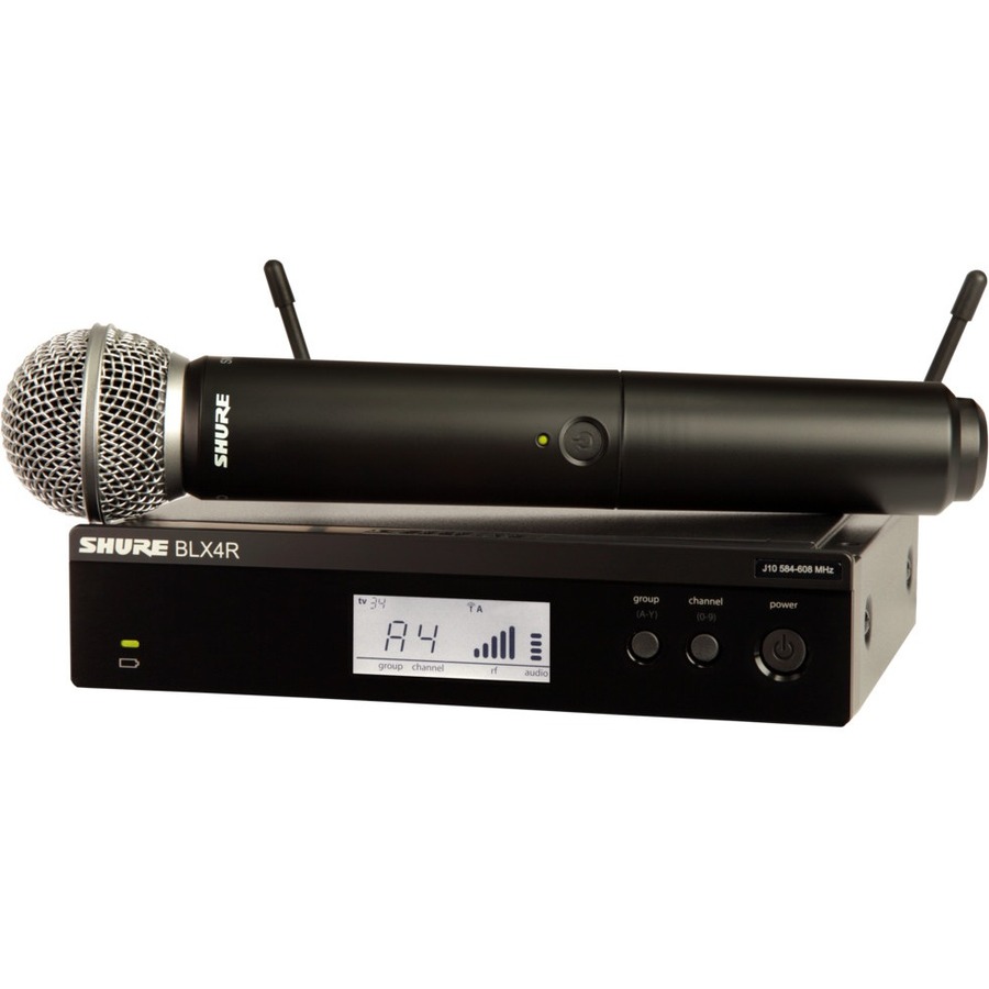 VOCAL SYSTEM WITH (1) BLX4R RACK MOUNT WIRELESS RECEIVER AND (1) BLX2 HANDHELD T