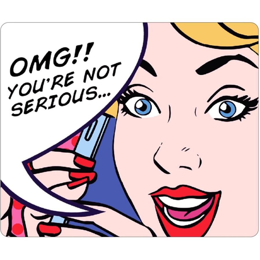 OTM POP PRINTS WHITE MOUSE PAD, LADY LUC